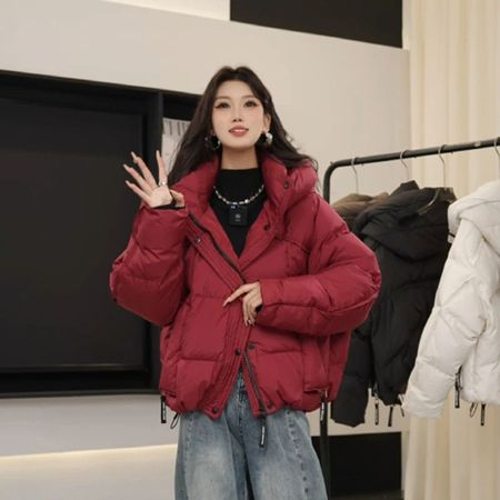 Winter All-Match Short Down Cotton Jacket Women's Hooded Thick Loose Coat